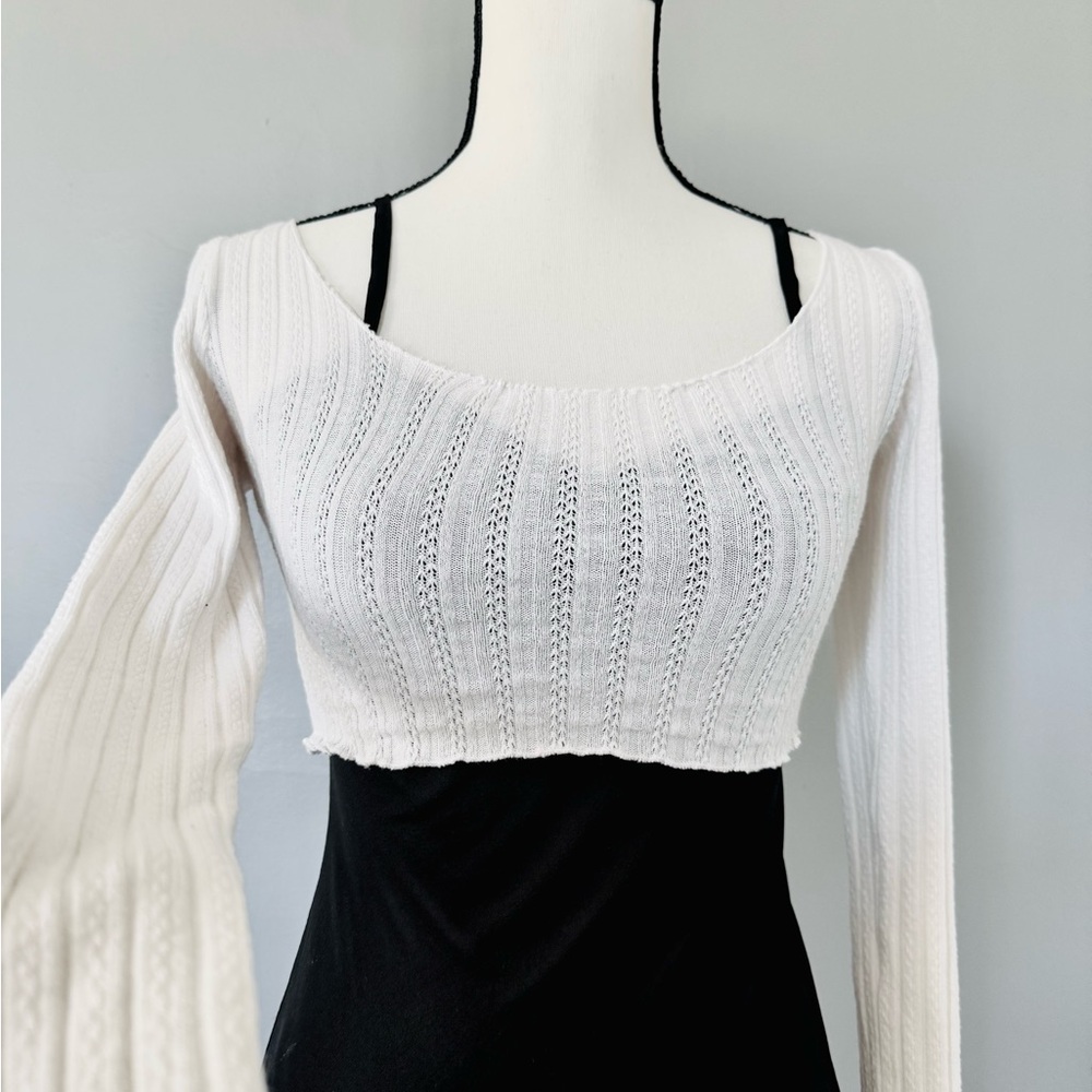 Princess Polly Cream Knit Cropped Top